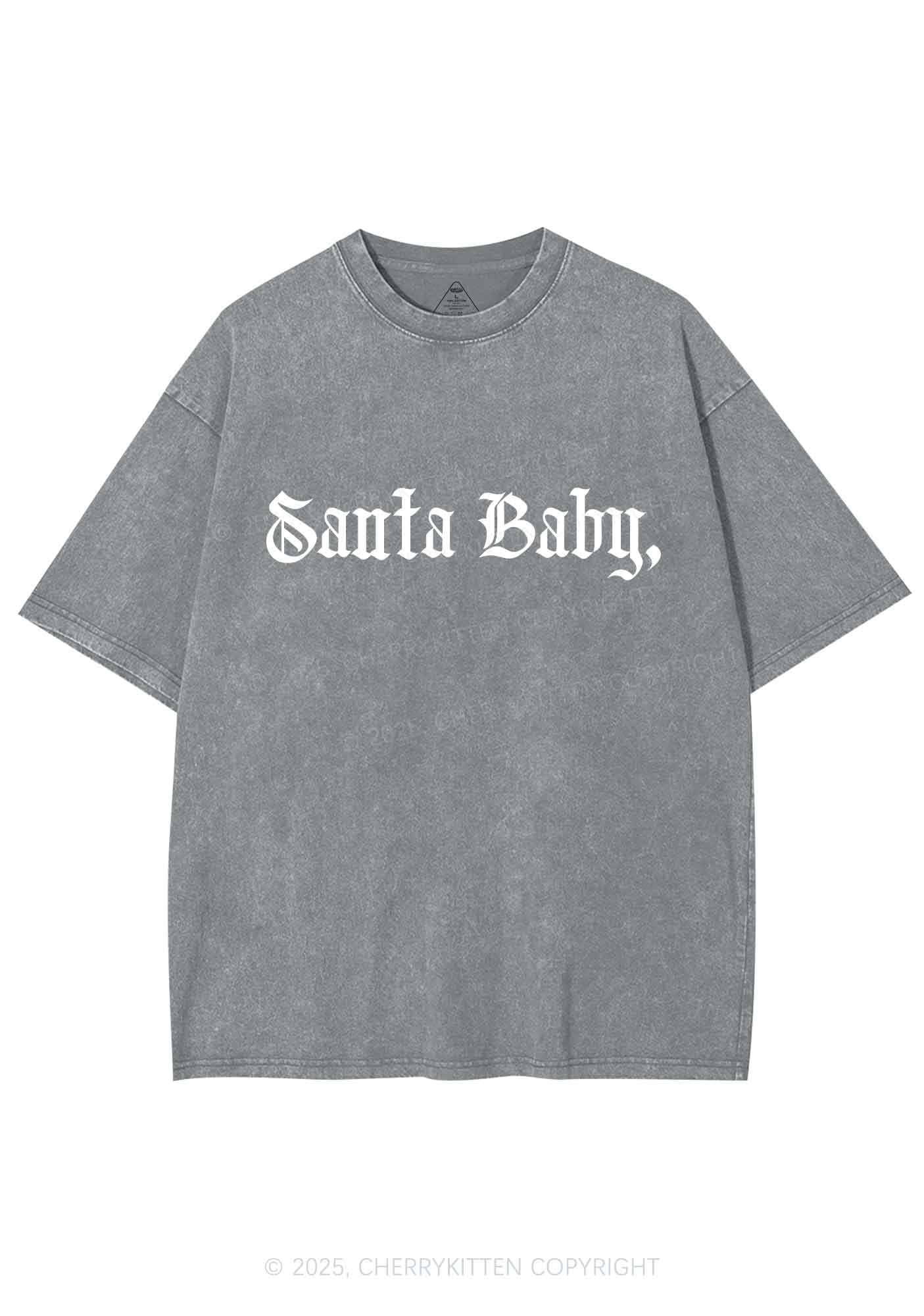 Christmas Santa Baby Y2K Shirts Washed Tee Cherrykitten
