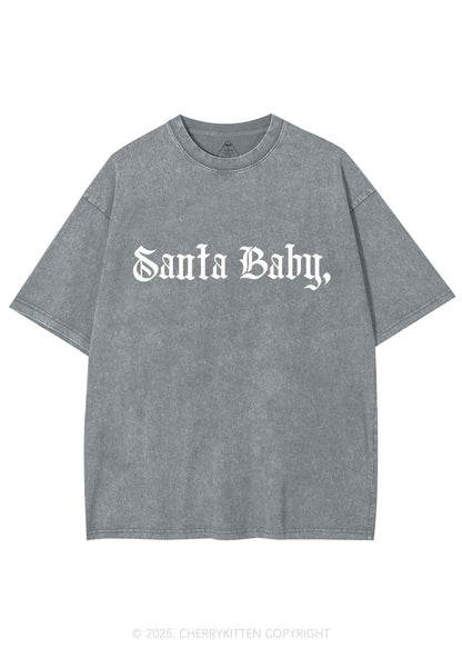 Christmas Santa Baby Y2K Shirts Washed Tee Cherrykitten
