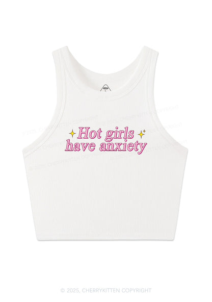 Hot Girls Anxiety Y2K Crop Tank Top Cherrykitten
