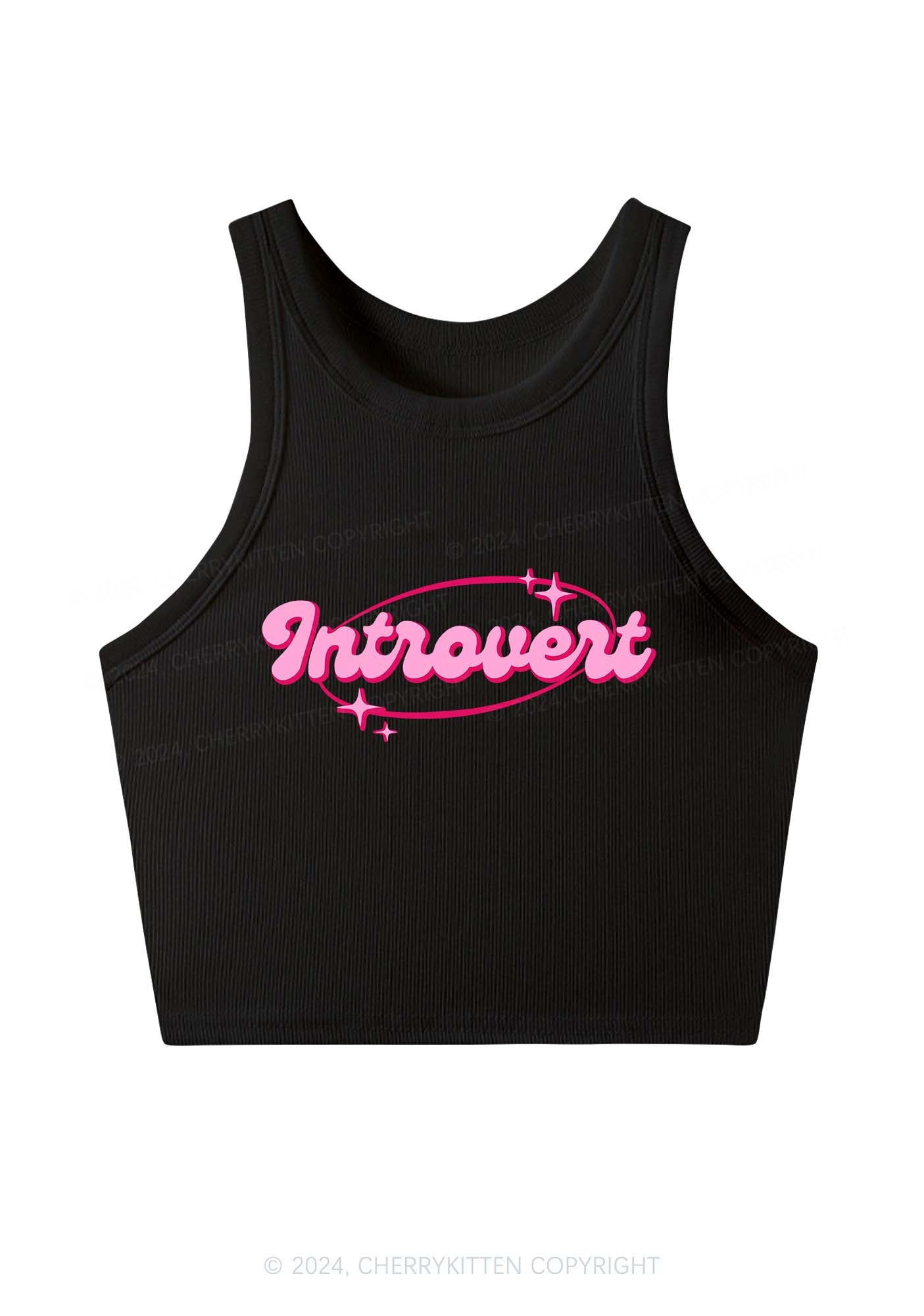 Introvert Universe Y2K Crop Tank Top Cherrykitten