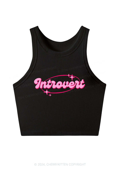 Introvert Universe Y2K Crop Tank Top Cherrykitten