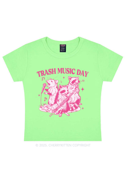 Trash Music Day Y2K Baby Tee Cherrykitten