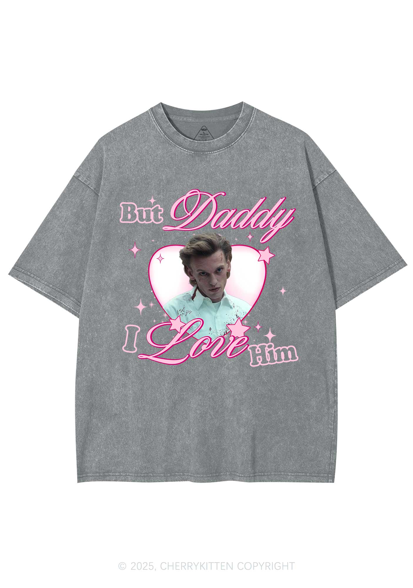 Daddy I Love Number One Y2K Shirts Washed Tee Cherrykitten