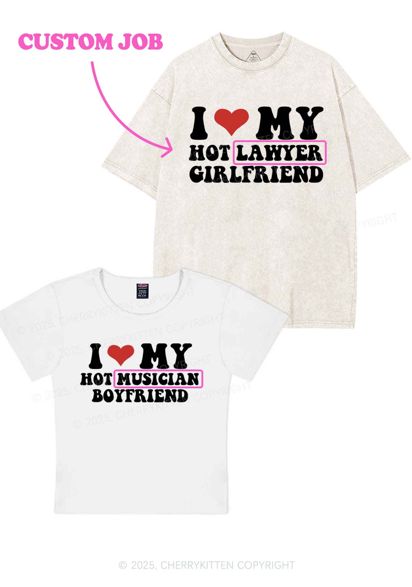 Custom My Hot Lawyer GF Y2K Valentine's Day Couple Shirt Cherrykitten