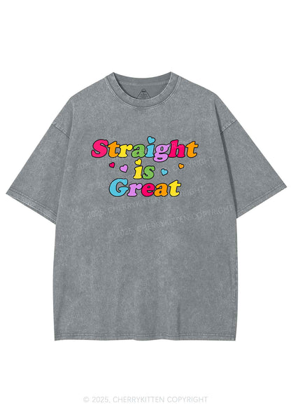 Straight Is Great Pride Y2K Shirts Washed Tee Cherrykitten