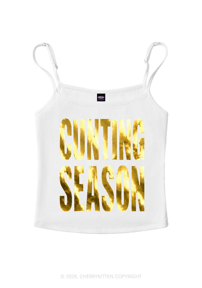 Cxxting Season Silver Foil Printed Y2K Spaghetti Strap Cami Cherrykitten
