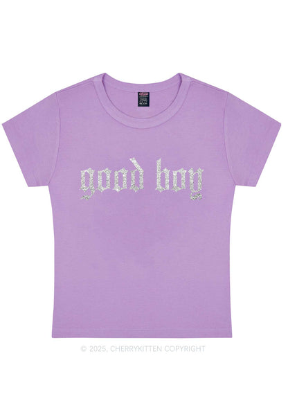Glitter Good Boy Y2K Baby Tee Cherrykitten