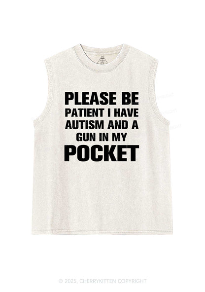 Please Be Patient Y2K Washed Muscle Tank Cherrykitten