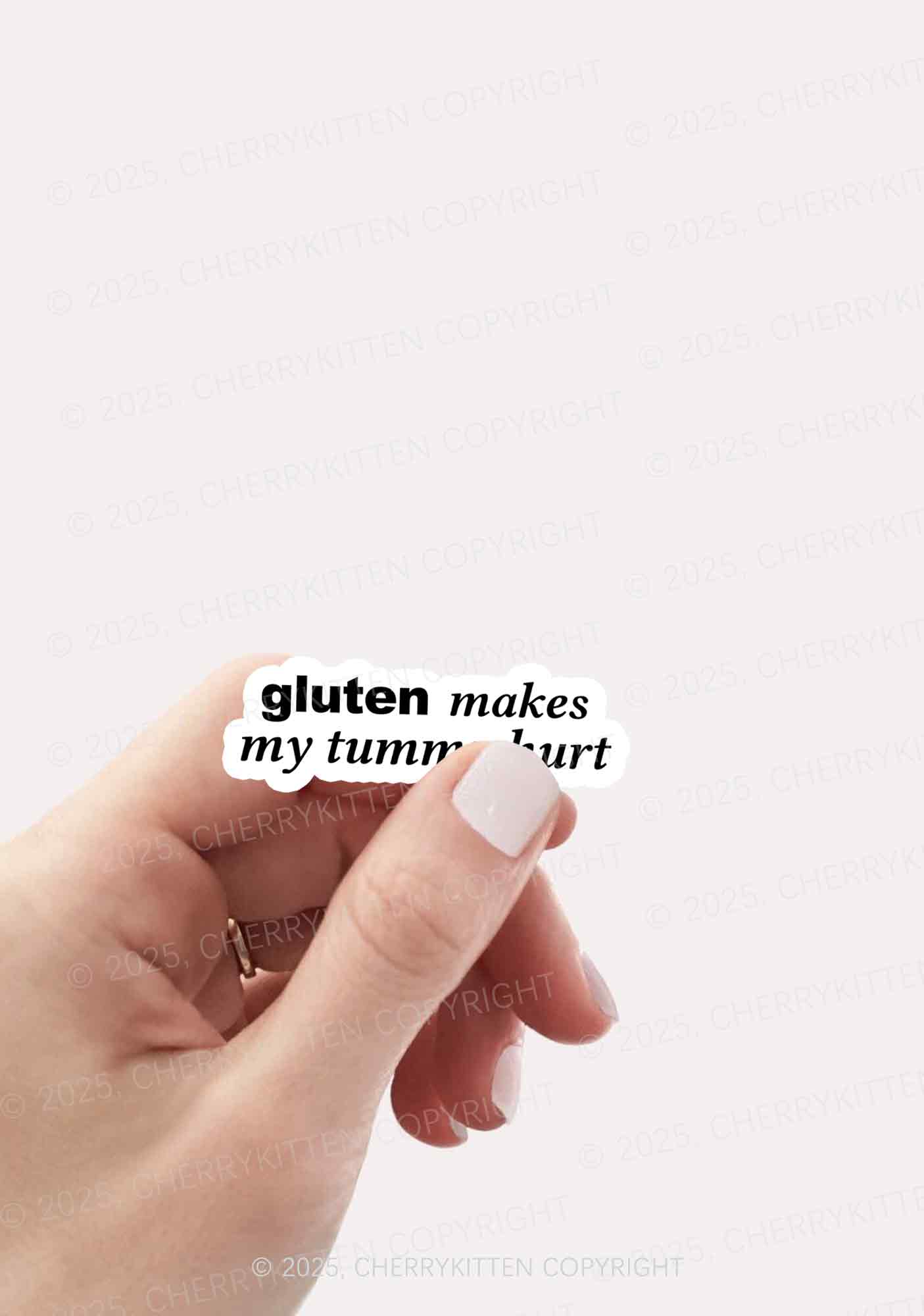 Gluten Makes Tummy Hurt 1Pc Y2K Sticker Cherrykitten