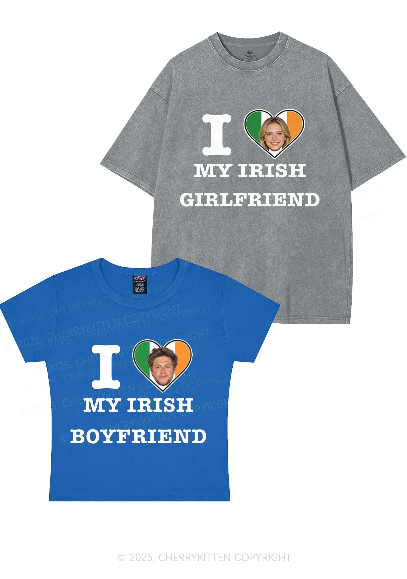 Custom My Irish BF GF Y2K Valentine's Day Couple Shirt Cherrykitten
