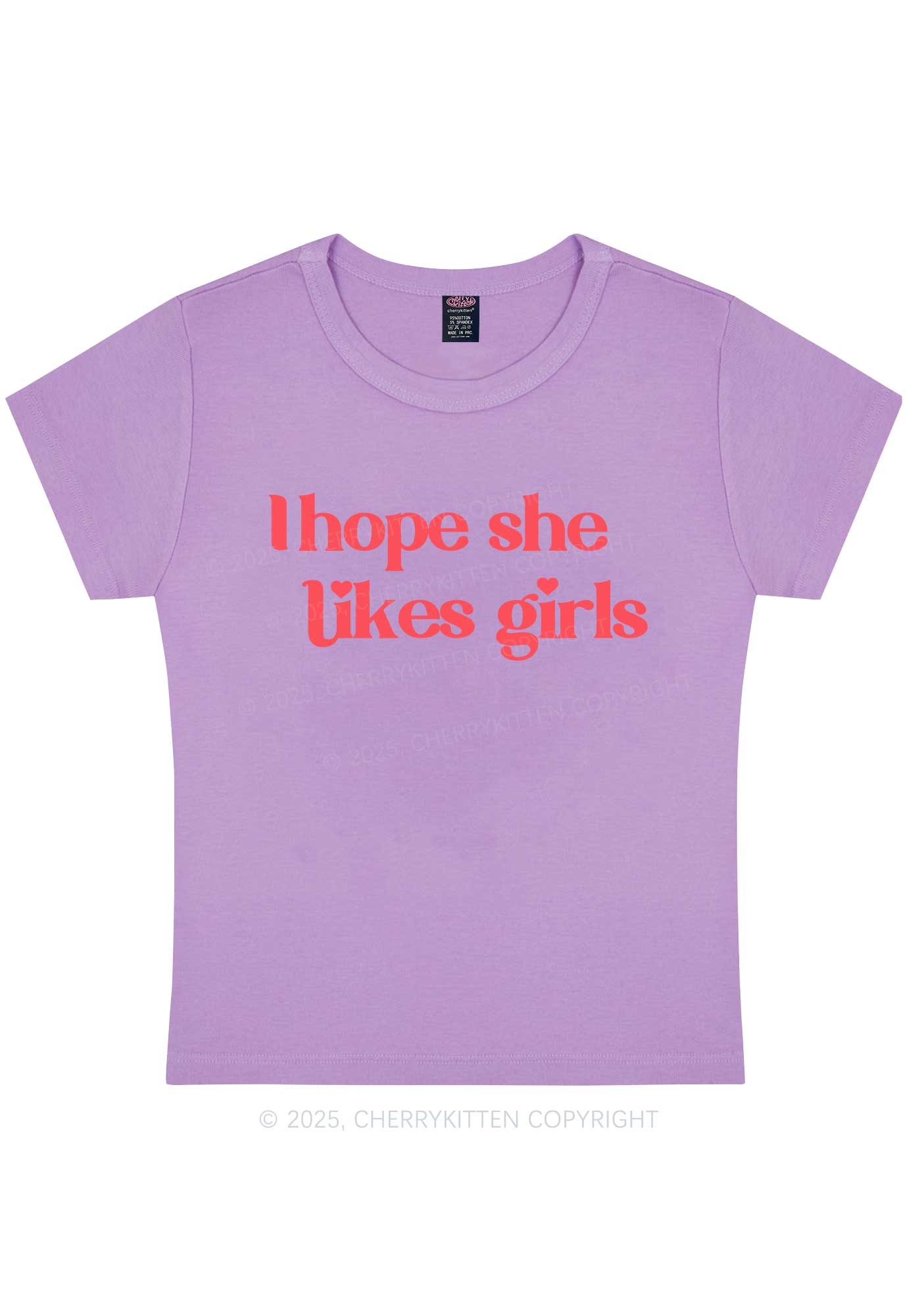 I Hope She Likes Girls Y2K Baby Tee Cherrykitten