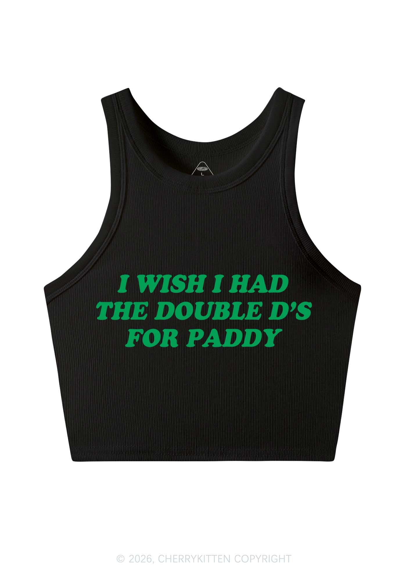 I Wish I Had Double Ds St Patricks Y2K Crop Tank Top Cherrykitten