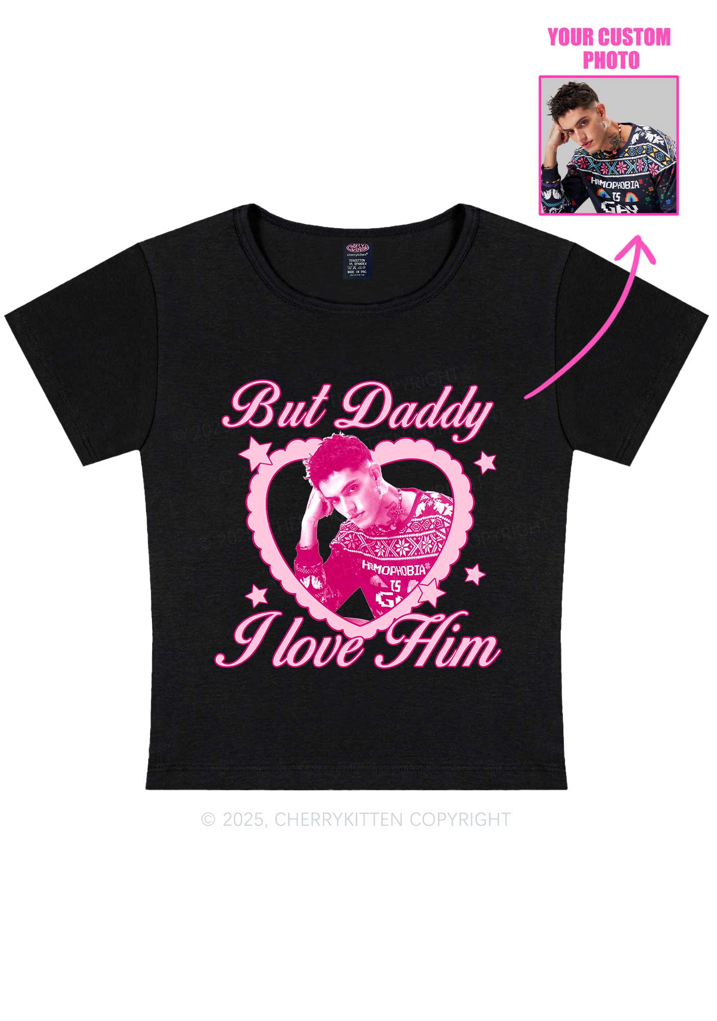 Custom Daddy I love Him Y2K Baby Tee Cherrykitten