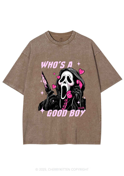 Halloween Ghost Good Boy Y2K Shirts Washed Tee Cherrykitten