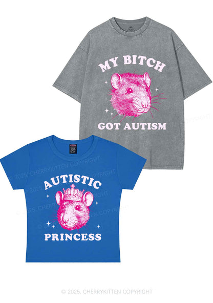 Autistic Princess Rats Y2K Valentine's Day Couple Shirt Cherrykitten