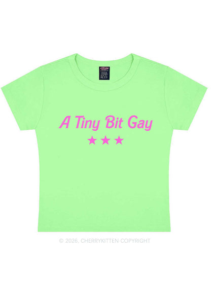 A Tiny Bit Gay Pride Y2K Baby Tee Cherrykitten