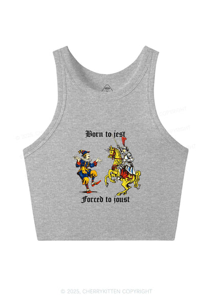 Born to Jest Forced to Joust Y2K Crop Tank Top Cherrykitten