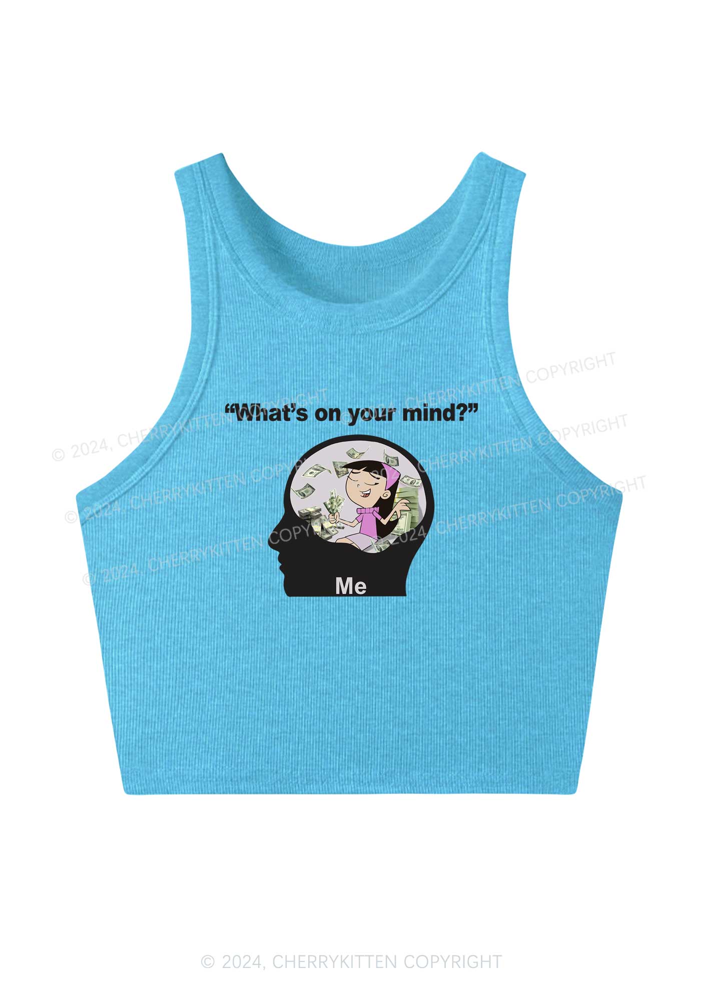 What's On Your Mind Y2K Crop Tank Top Cherrykitten