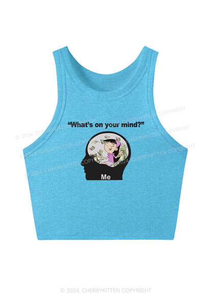What's On Your Mind Y2K Crop Tank Top Cherrykitten
