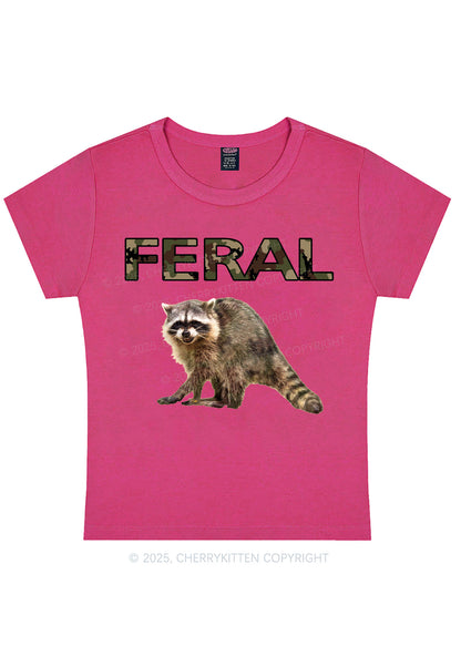 Curvy Feral Raccoon Y2K Baby Tee Cherrykitten