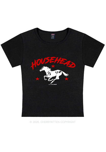 Retro Star Househead Horse Y2K Baby Tee Cherrykitten