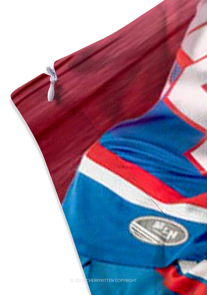 Hockey Duel HR Y2K Print Mini Skirt Cherrykitten