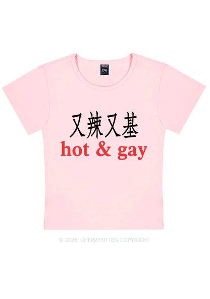 Hot Gay Pride Y2K Baby Tee Cherrykitten