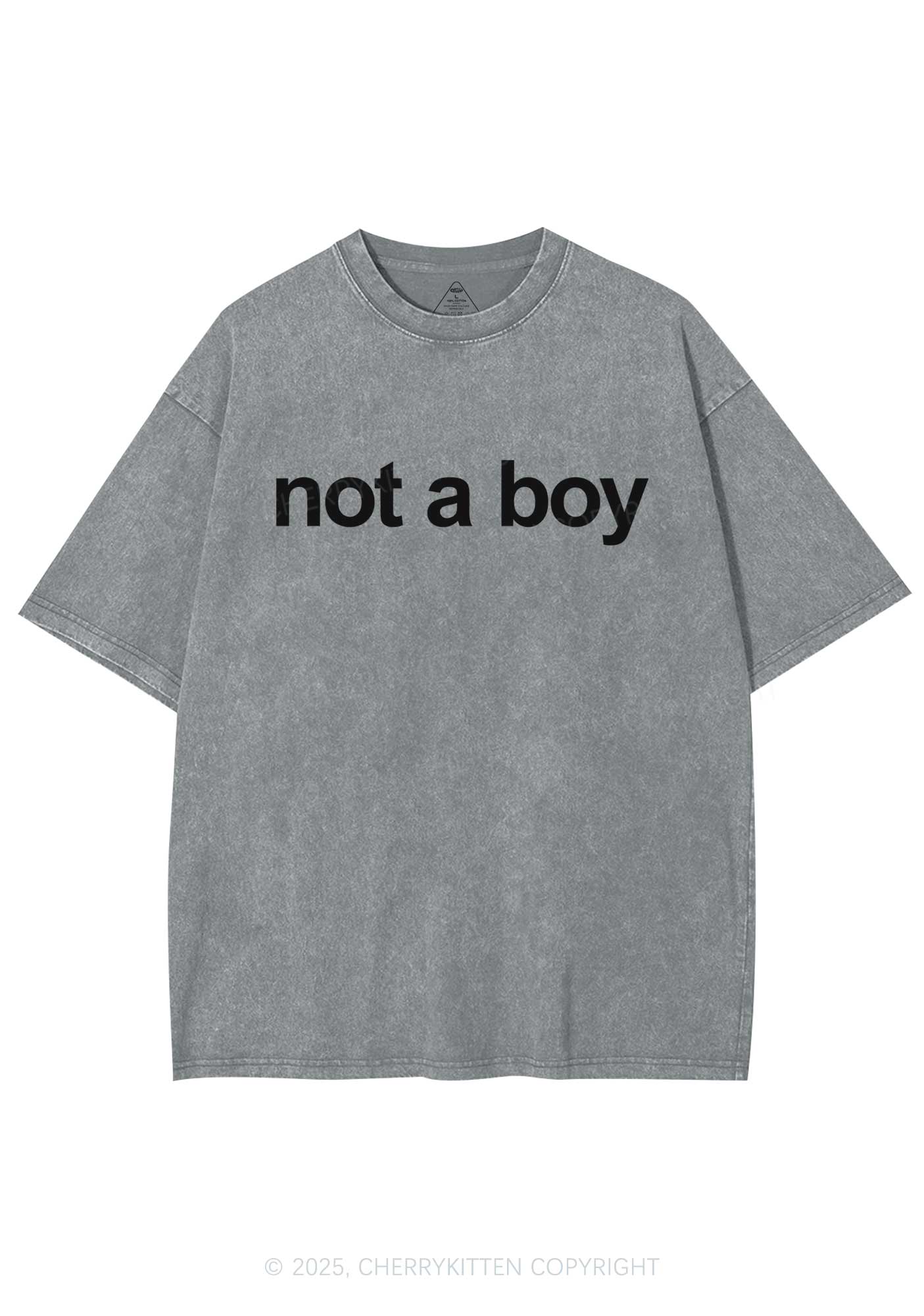 Not A Boy Y2K Shirts Washed Tee Cherrykitten