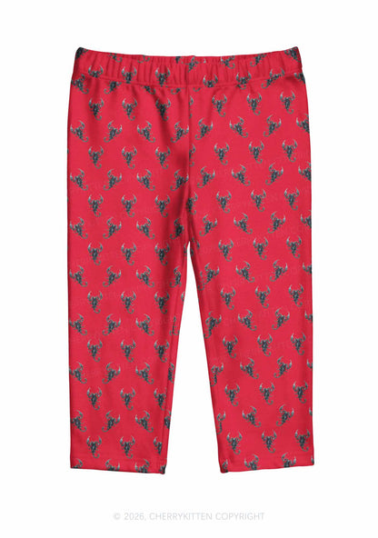 Black Scorpion On Red Y2K Print Capri Pants Cherrykitten