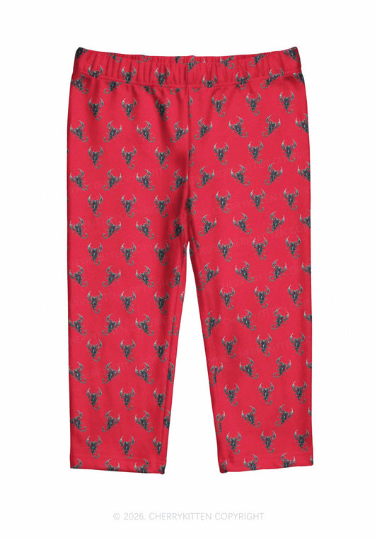 Black Scorpion On Red Y2K Print Capri Pants Cherrykitten