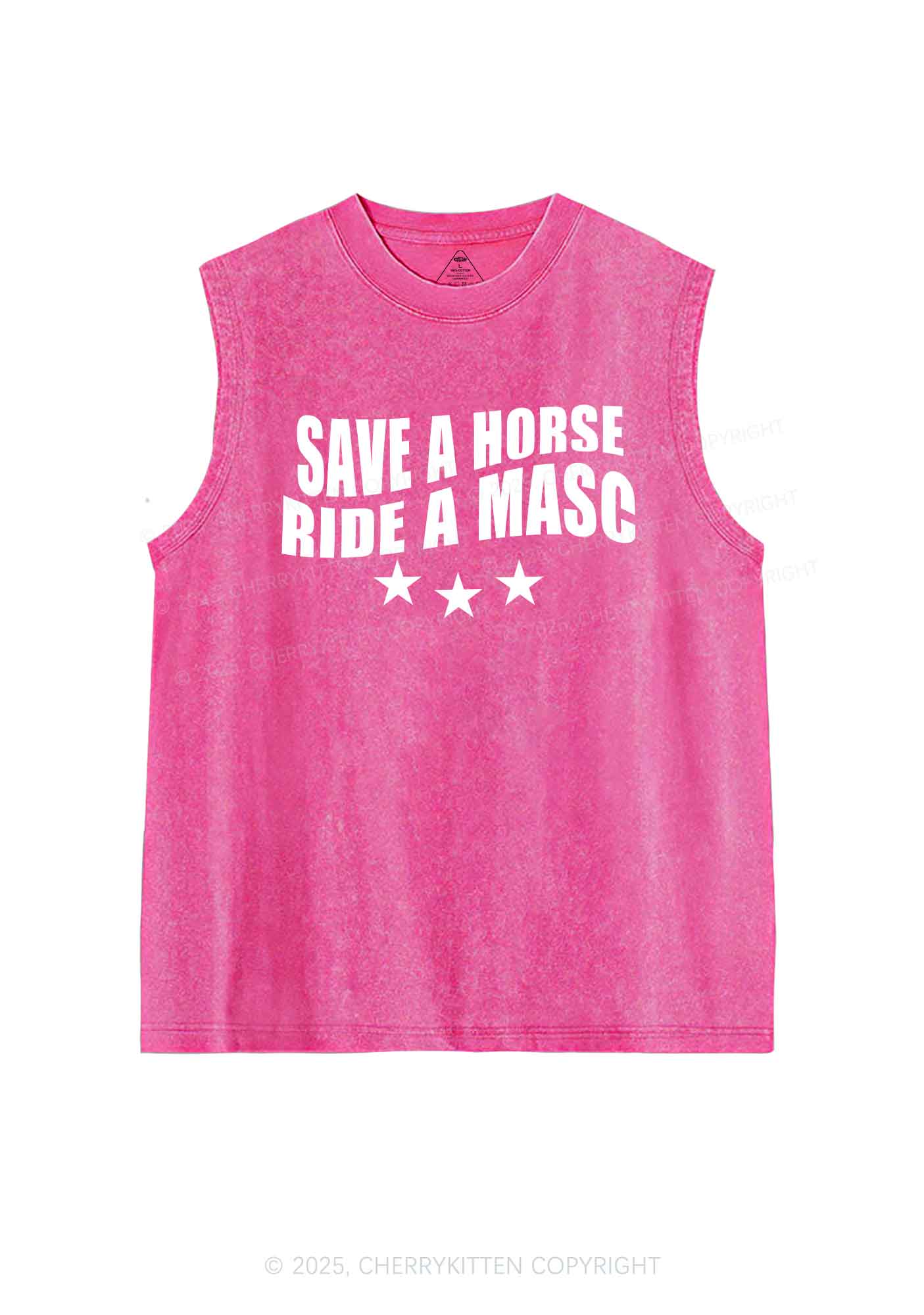 Ride A Masc Pride Y2K Washed Muscle Tank Cherrykitten