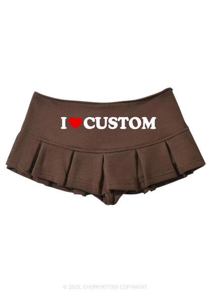 I Love Custom Valentine's Day Y2K Mini Pleated Skirts Cherrykitten