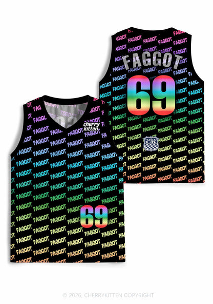 Rainbow Gradient Faggot Pride Y2K Sport Jersey Tank Cherrykitten