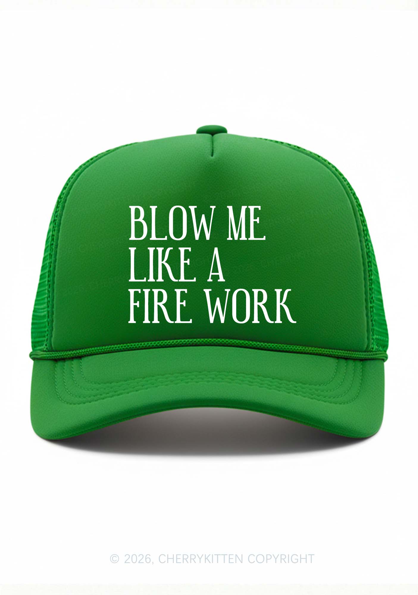 Blow Me Like Fire Work Y2K Trucker Hat Cherrykitten