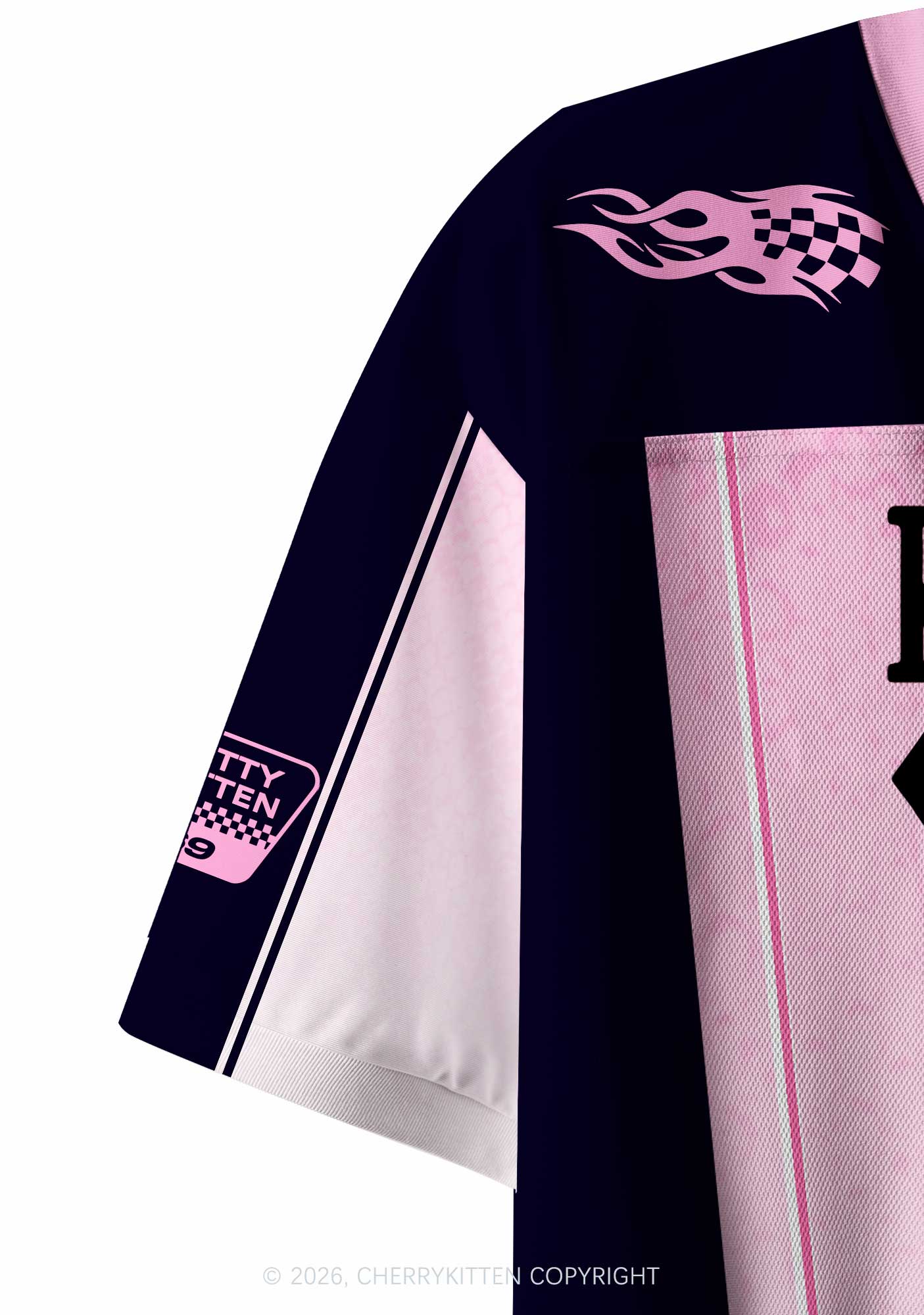Pink Gradient Gay King Pride Y2K Crop Sport Jersey Shirts Cherrykitten