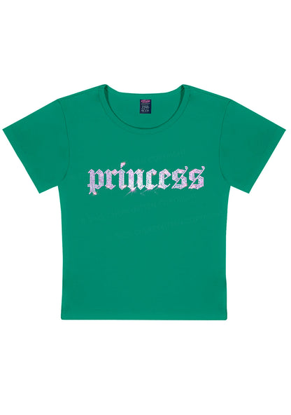 Rhinestone Princess Y2K Baby Tee Cherrykitten