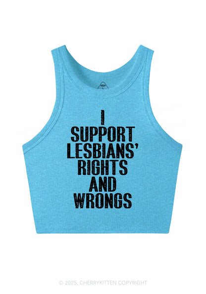 Support Lesbians Rights Pride Y2K Crop Tank Top Cherrykitten