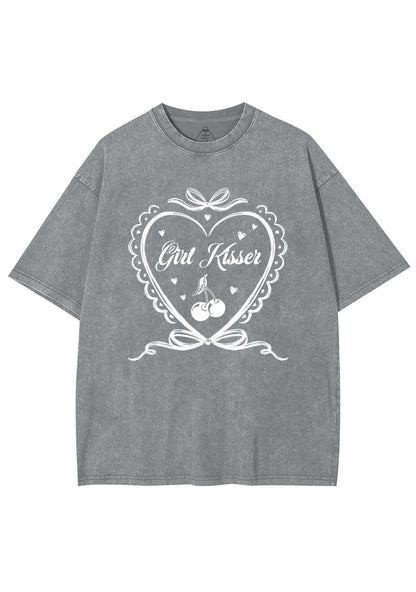 Girl Kisser Y2K Shirts Washed Tee Cherrykitten