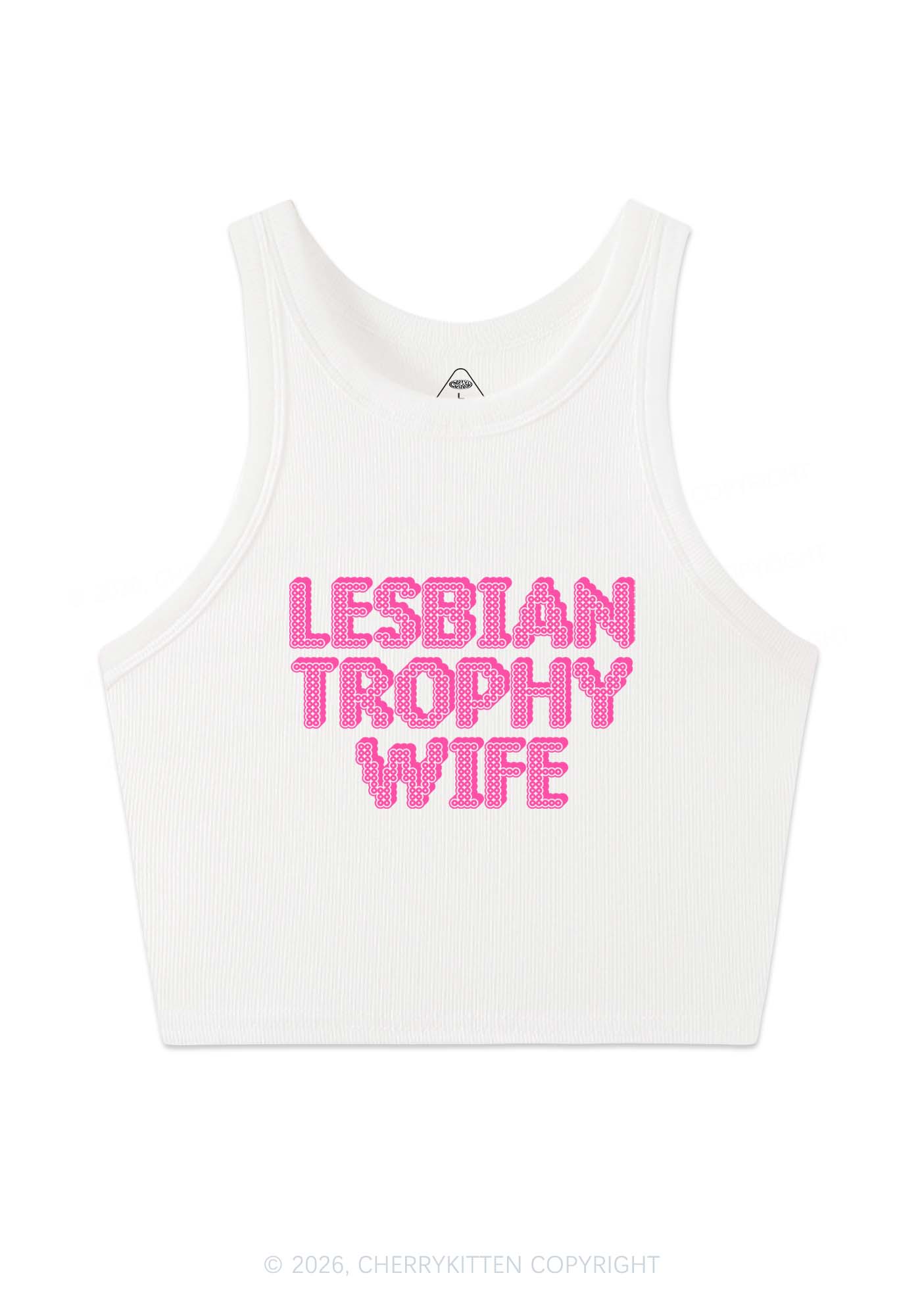 Lesbian Trophy Wife Pride Y2K Crop Tank Top Cherrykitten