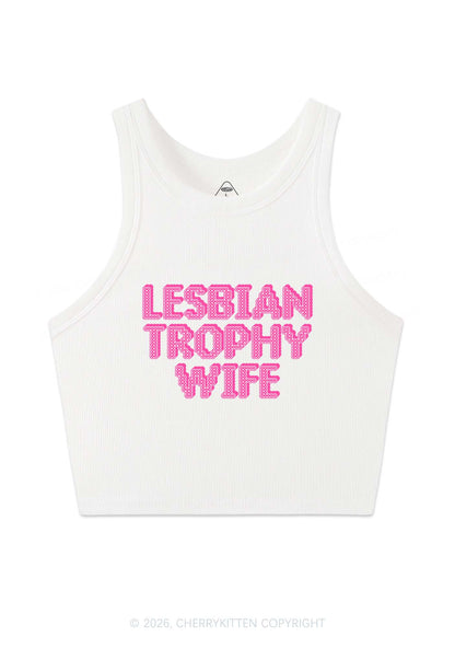 Lesbian Trophy Wife Pride Y2K Crop Tank Top Cherrykitten