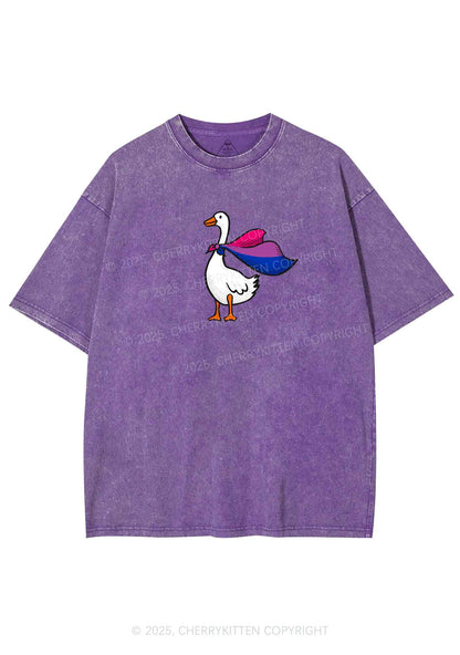 Bisexual Goose Pride Y2K Shirts Washed Tee Cherrykitten