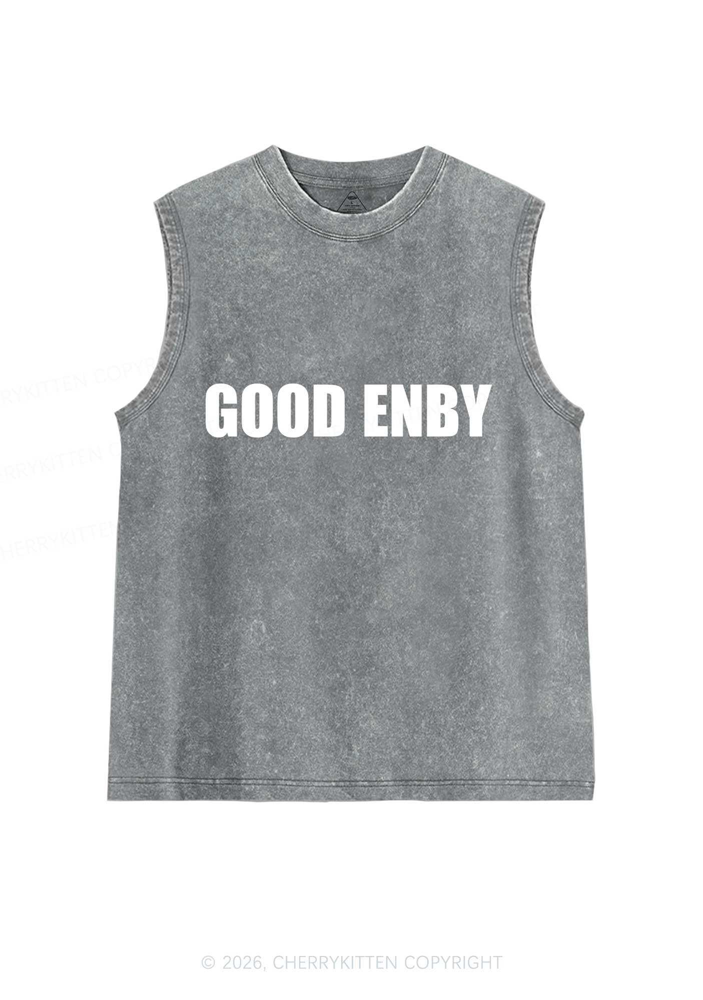 Good Enby Pride Y2K Washed Muscle Tank Cherrykitten