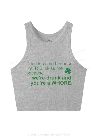 Drunk And Hore St Patricks Y2K Crop Tank Top Cherrykitten