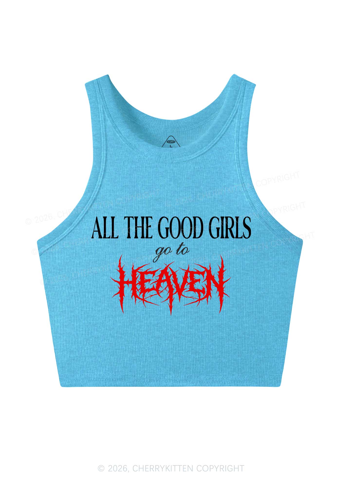 Good Girls Go To Heaven Y2K Crop Tank Top Cherrykitten
