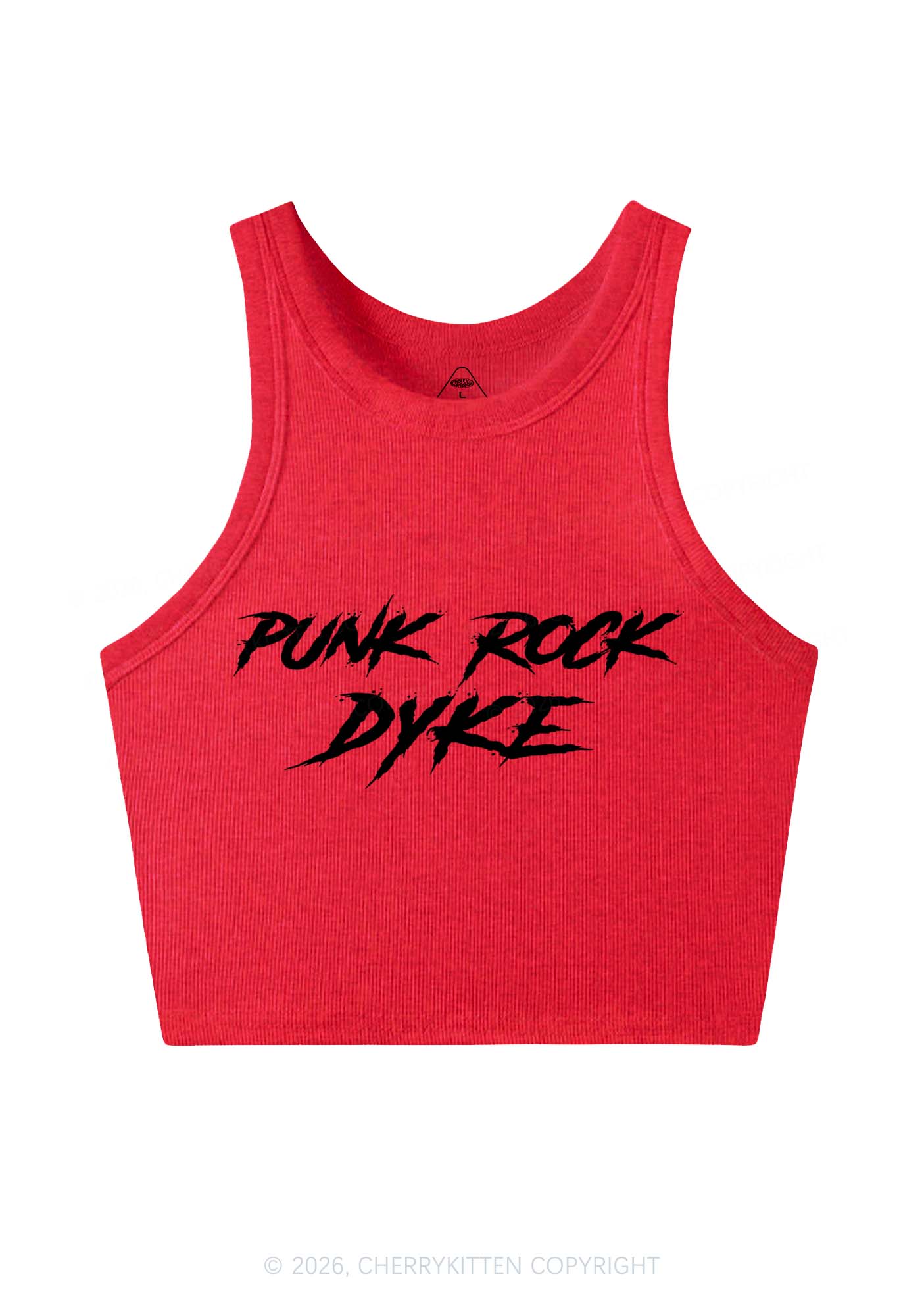 Punk Rock Dyke Pride Y2K Crop Tank Top Cherrykitten