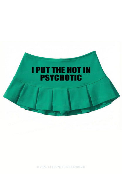 I Put The Hot In Psychotic Y2K Mini Pleated Skirts Cherrykitten