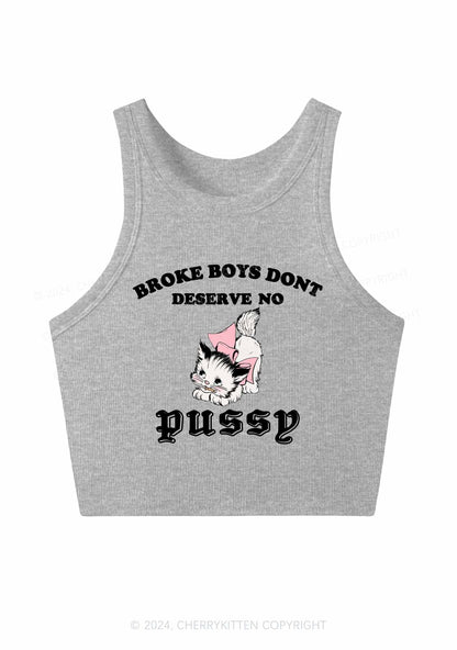 Broke Boys Pxssy Y2K Crop Tank Top Cherrykitten