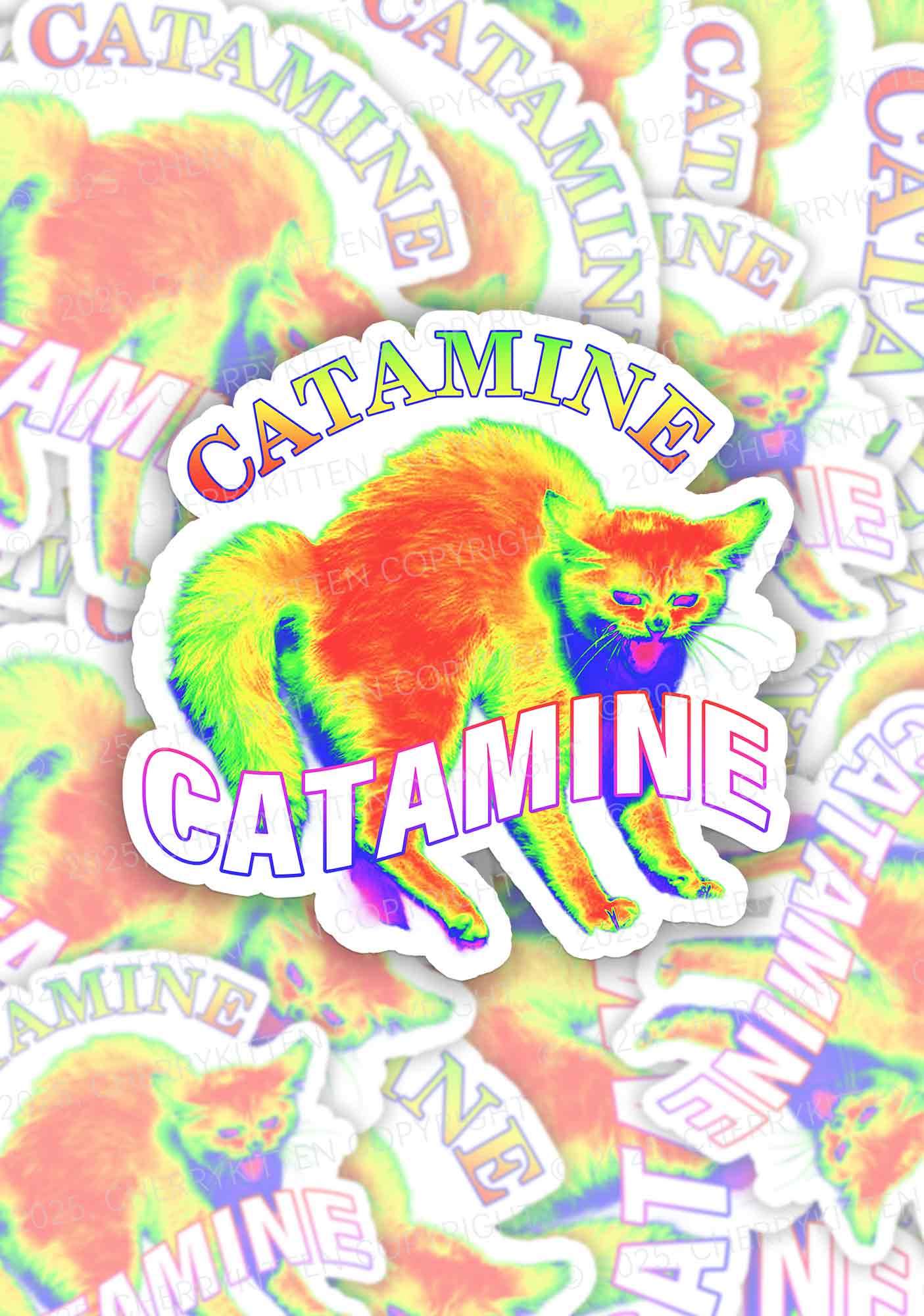 Thermal Cat 1Pc Y2K Sticker Cherrykitten