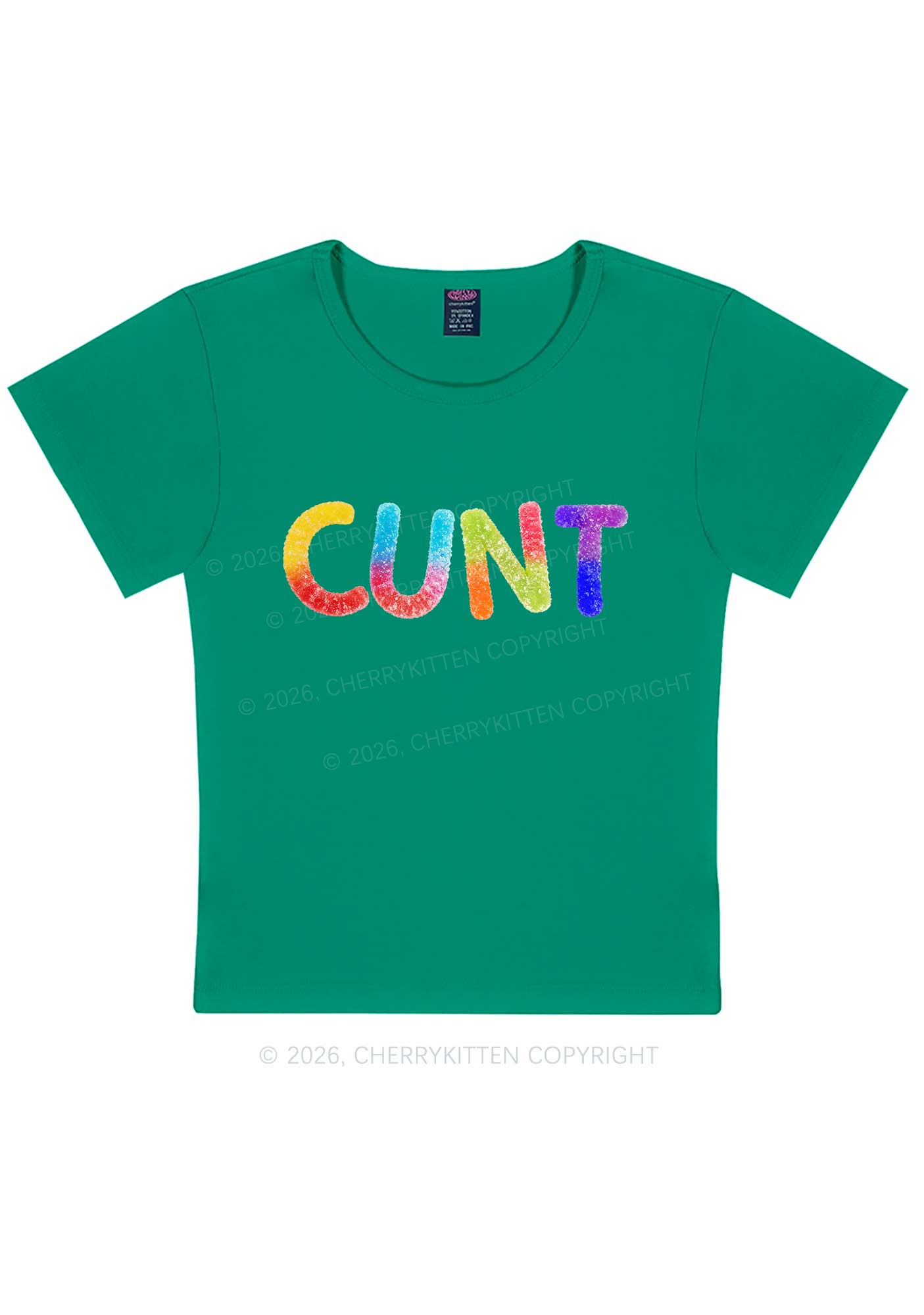 Rainbow Candy Cxxt Pride Y2K Baby Tee Cherrykitten