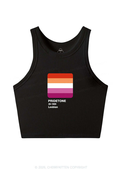Pridetone Lesbian Pride Y2K Crop Tank Top Cherrykitten
